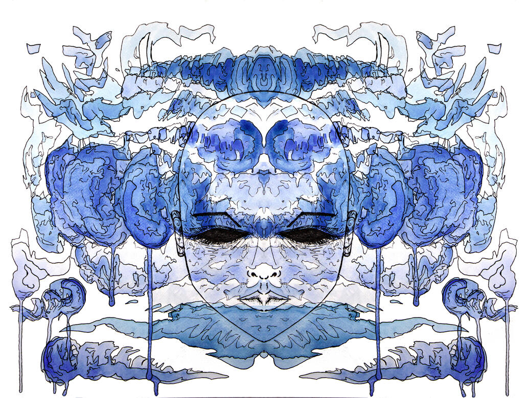 Mixed media pen and watercolor for a t-shirt design. Mixed media pen and watercolor for a t-shirt design.